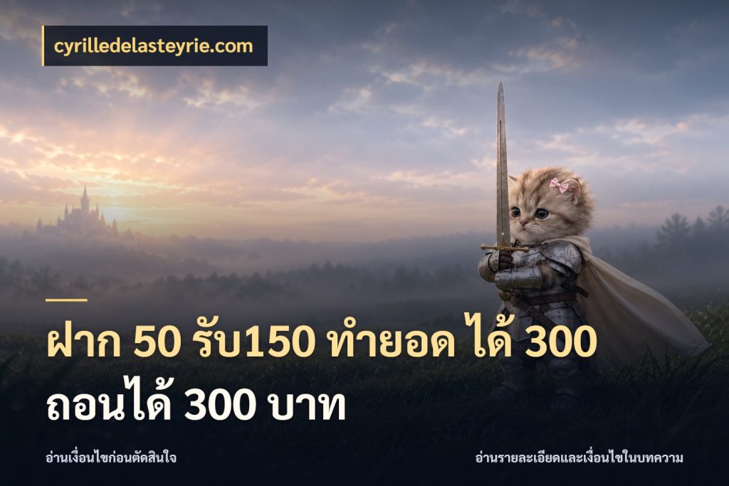 ฝาก 50 รับ150 ทำยอด ได้ 300 ถอนได้ 300 บาท ยอดฝากและยอดรับในมุมของคนชอบลุ้น กับ cyrilledelasteyrie.com