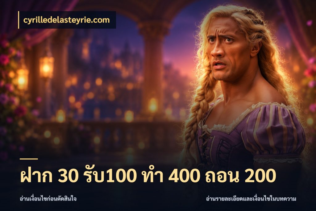 ฝาก 30 รับ100 ทํา 400 ถอน 200 เปิดมุมโปรให้เข้ากับเกมแนวโปรด กับ cyrilledelasteyrie.com
