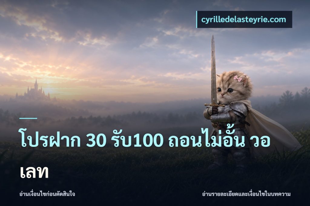 โปรฝาก 30 รับ100 ถอนไม่อั้น วอ เลท