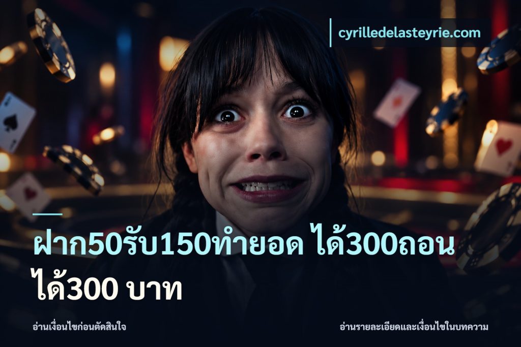 ฝาก50รับ150ทํายอด ได้300ถอนได้300 บาท