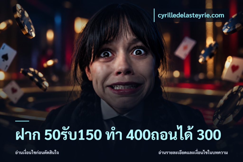 ฝาก 50รับ150 ทํา 400ถอนได้ 300