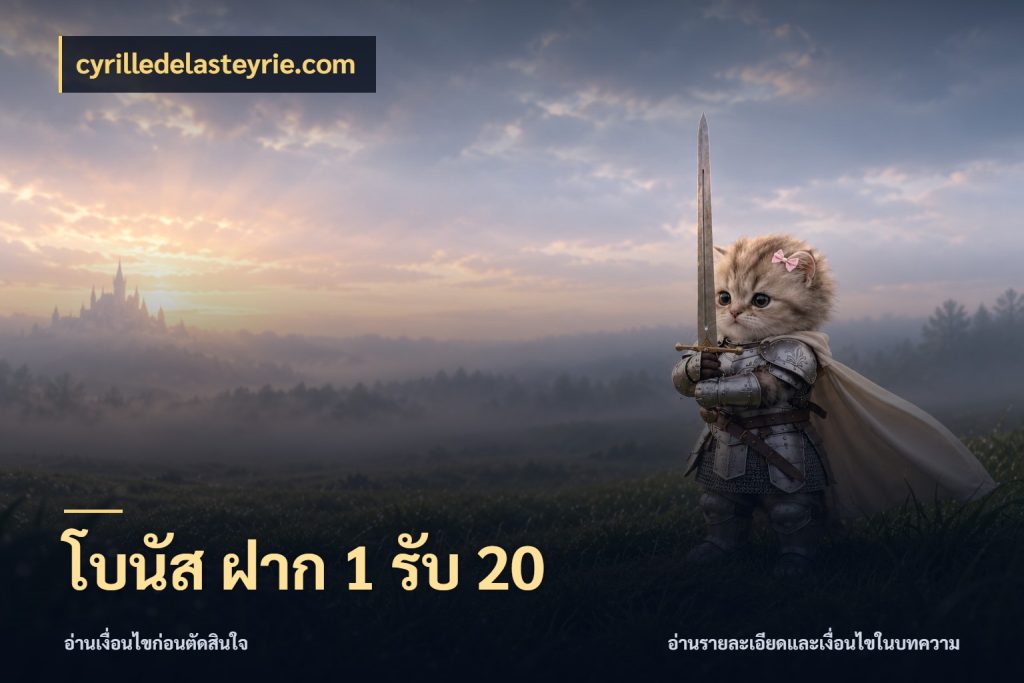 โบนัส ฝาก 1 รับ 20 โปรยอดรับที่สายเกมสนใจ ในมุม cyrilledelasteyrie.com