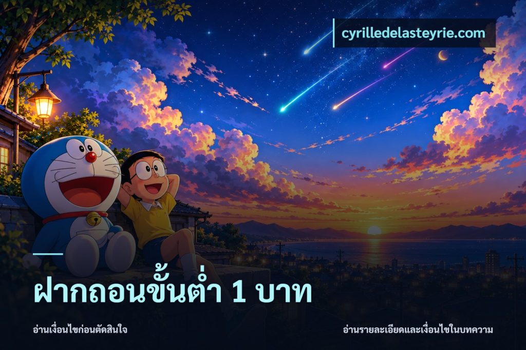 ฝากถอนขั้นต่ำ 1 บาท
