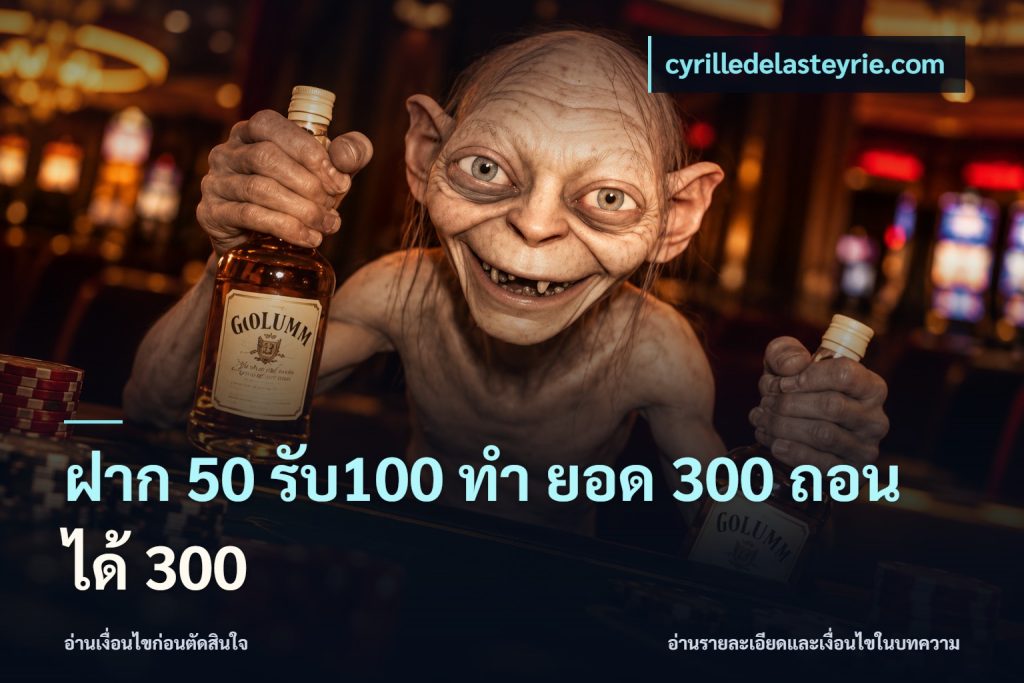 ฝาก 50 รับ100 ทํา ยอด 300 ถอนได้ 300