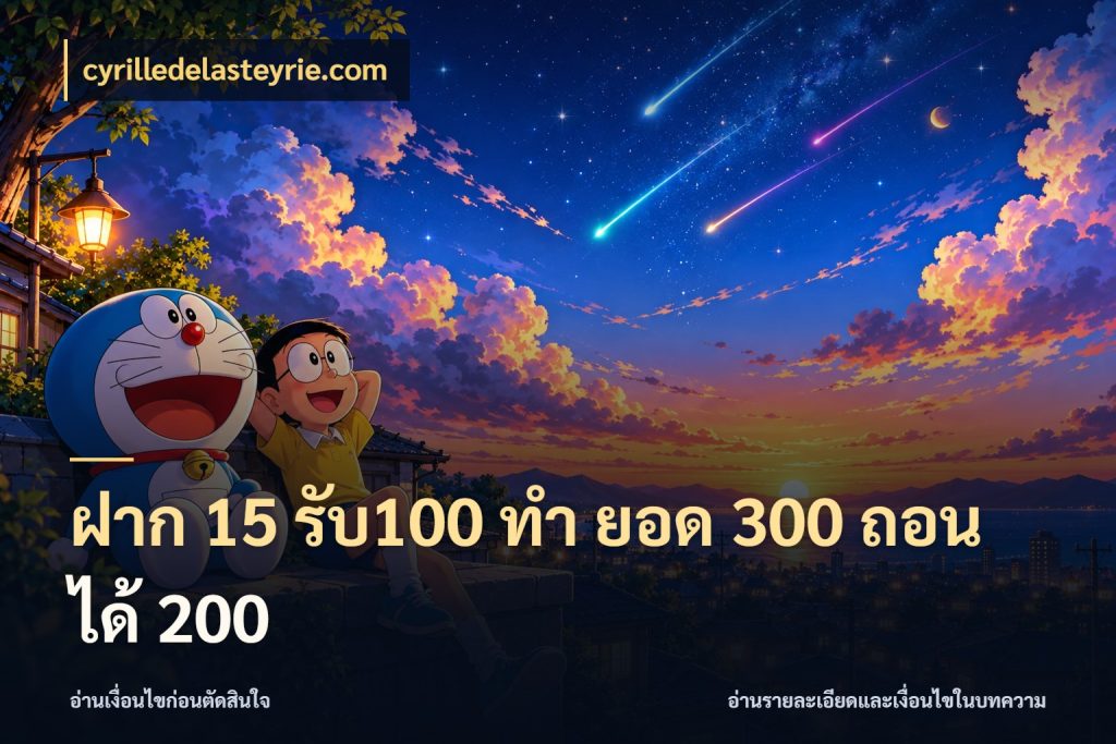 ฝาก 15 รับ100 ทํา ยอด 300 ถอนได้ 200 สีสันของโปรฝากและยอดรับ กับ cyrilledelasteyrie.com