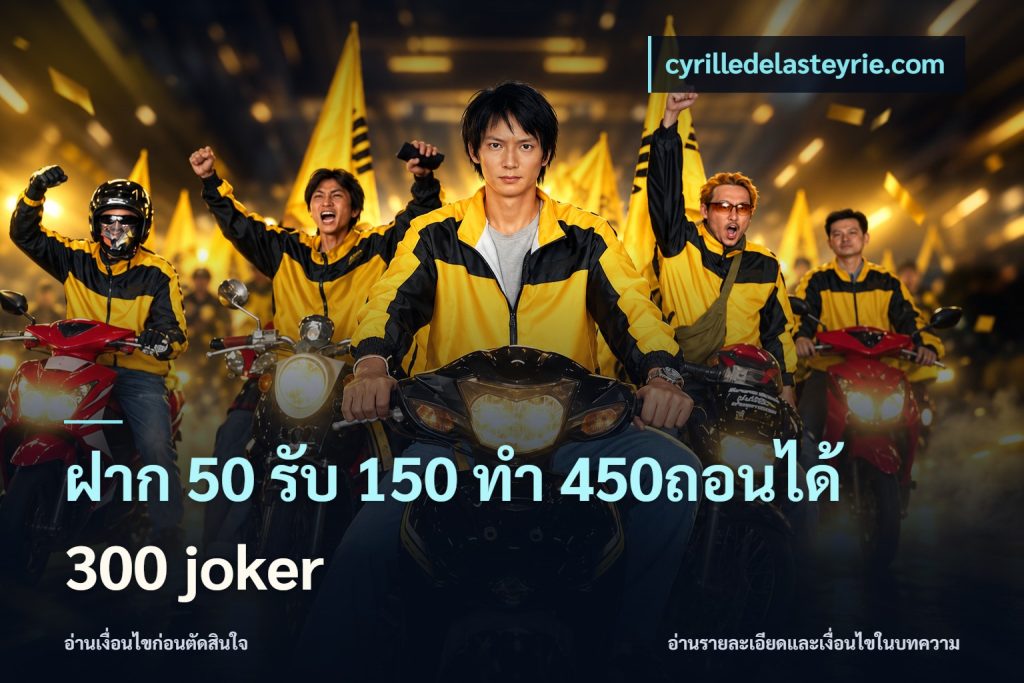 ฝาก 50 รับ 150 ทํา 450ถอนได้ 300 joker