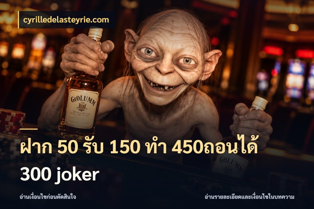 ฝาก 50 รับ 150 ทํา 450ถอนได้ 300 joker โปรยอดรับที่สายเกมสนใจ ในมุม cyrilledelasteyrie.com