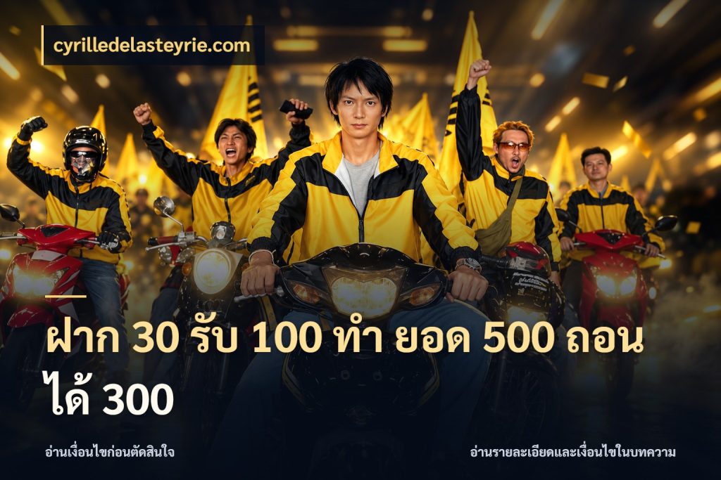 ฝาก 30 รับ 100 ทํา ยอด 500 ถอนได้ 300 โปรกับเกมที่ชอบเลือกให้ตรงสไตล์ กับ cyrilledelasteyrie.com
